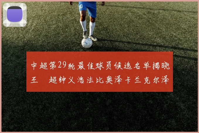 中超第29轮最佳球员候选名单揭晓王燊超钟义浩法比奥泽卡兰克尔泽齐聚争夺荣耀